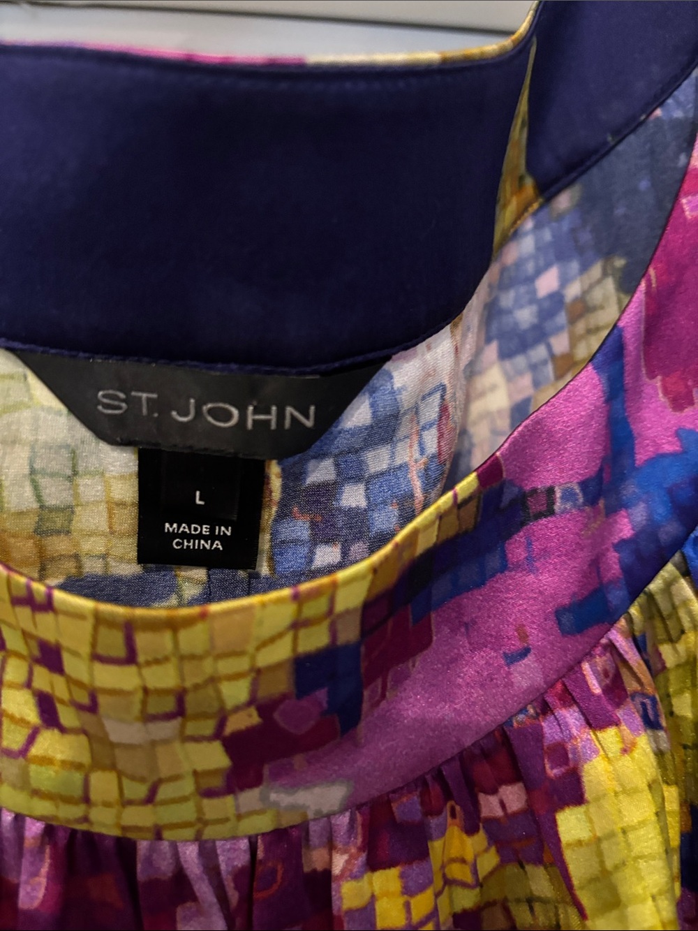 St. John Multicolor Mosaic Sleeveless Tank Top - Picture 2 of 4